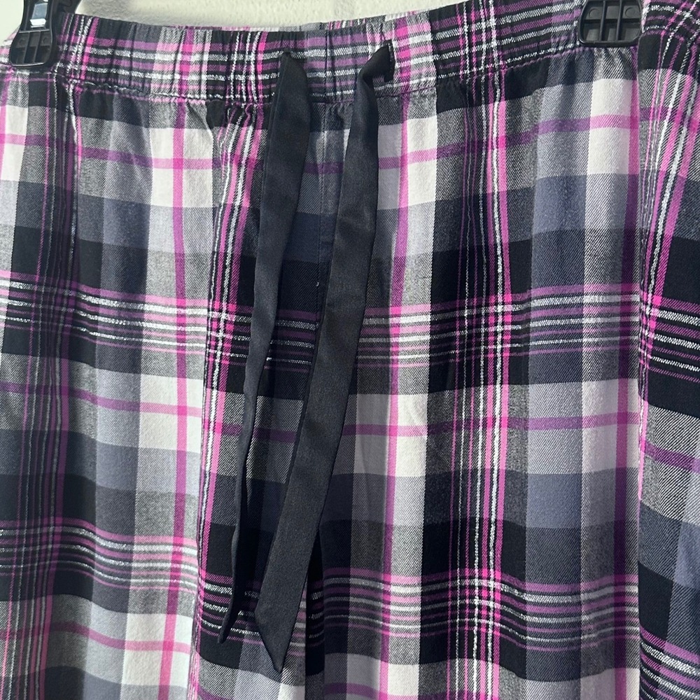 Victorias Secret Plaid Pajama Set Top Pants Women XL Pink Black Lounge Sleepwear - Picture 12 of 15